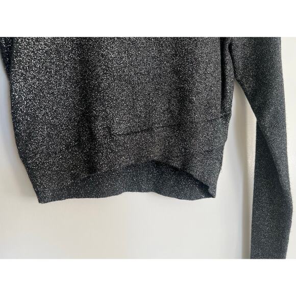 Express Shine Cropped Mock Neck Sweater, Medium/Dark Gray, Size S - Picture 2 of 5